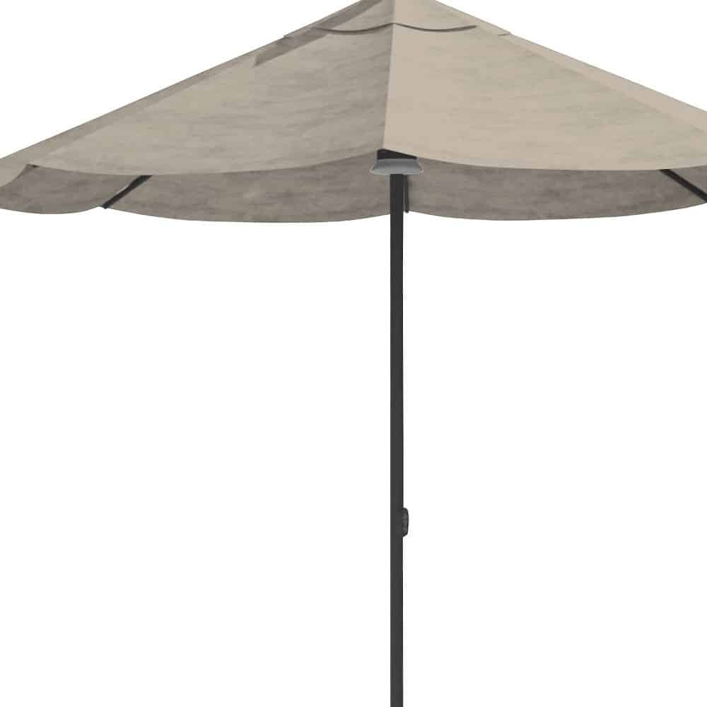 9' Gray Sunbrella Octagonal Lighted Market Patio Umbrella with USB and Solar - Image 2
