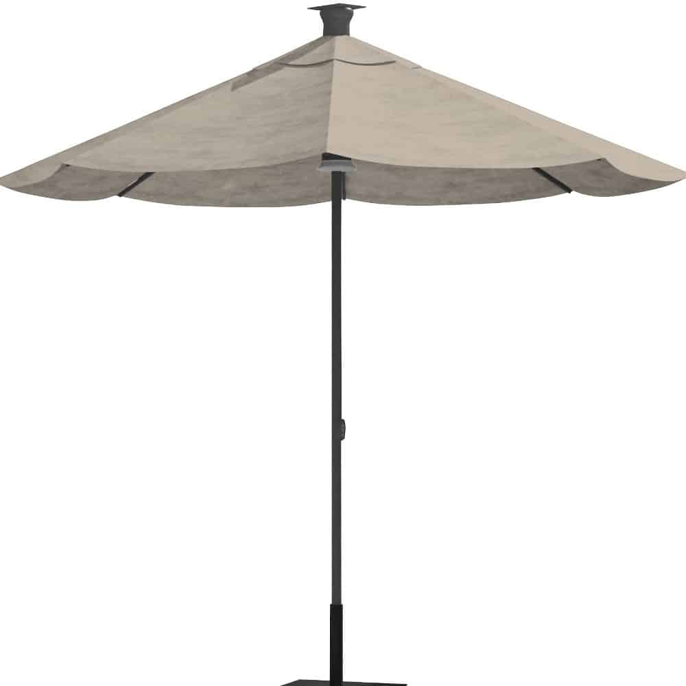 9' Gray Sunbrella Octagonal Lighted Market Patio Umbrella with USB and Solar - Image 3