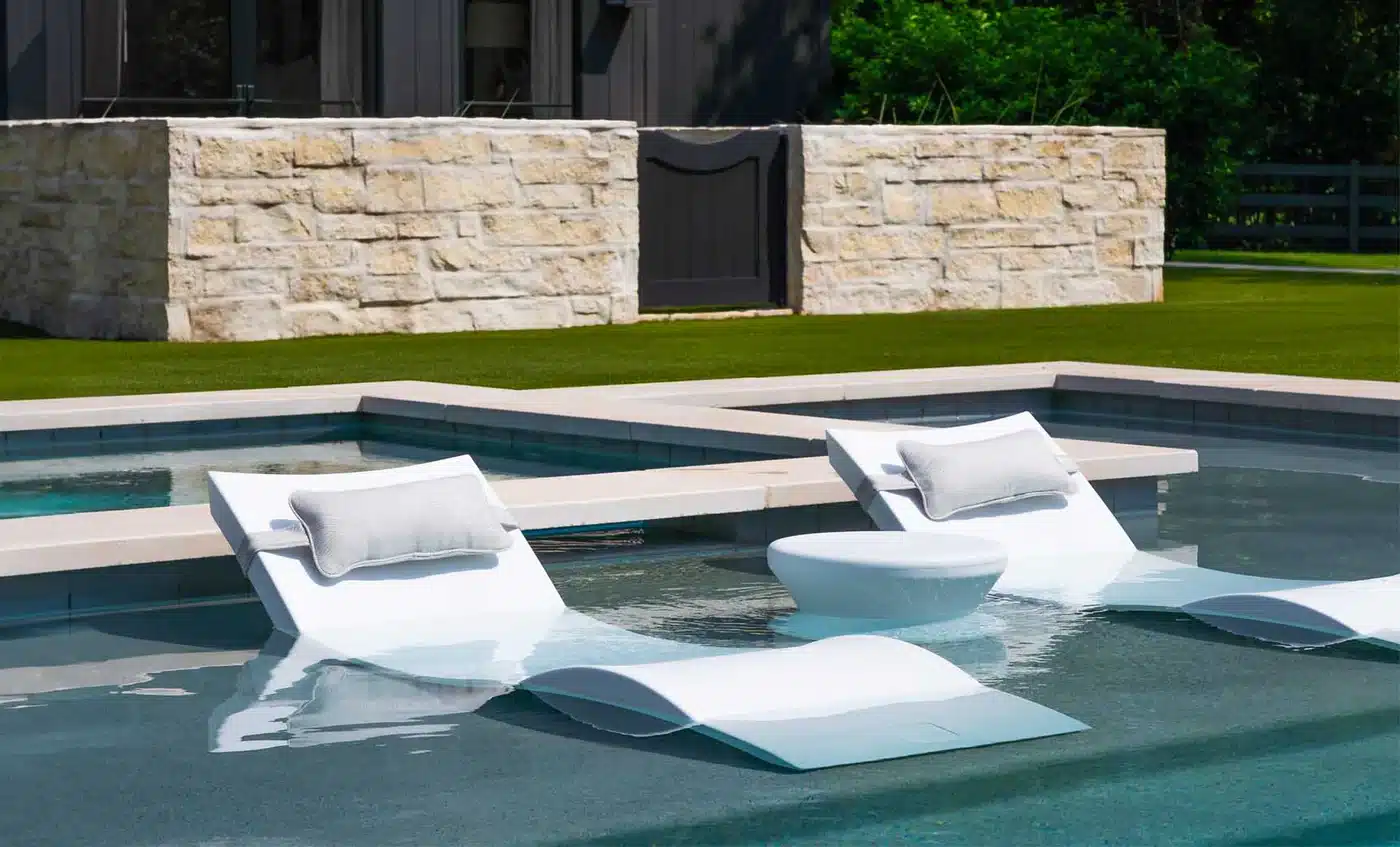 Signature Chaise Headrest Pillow and Side Table In-pool Set - Image 4