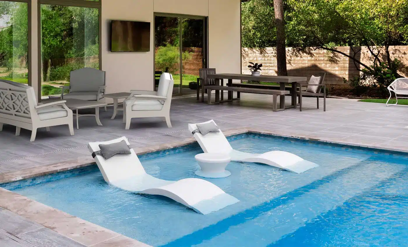 Signature Chaise Headrest Pillow and Side Table In-pool Set - Image 2
