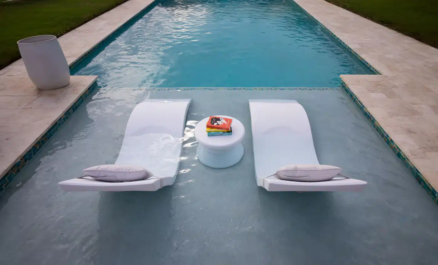 Signature Chaise Headrest Pillow and Side Table In-pool Set - Image 5