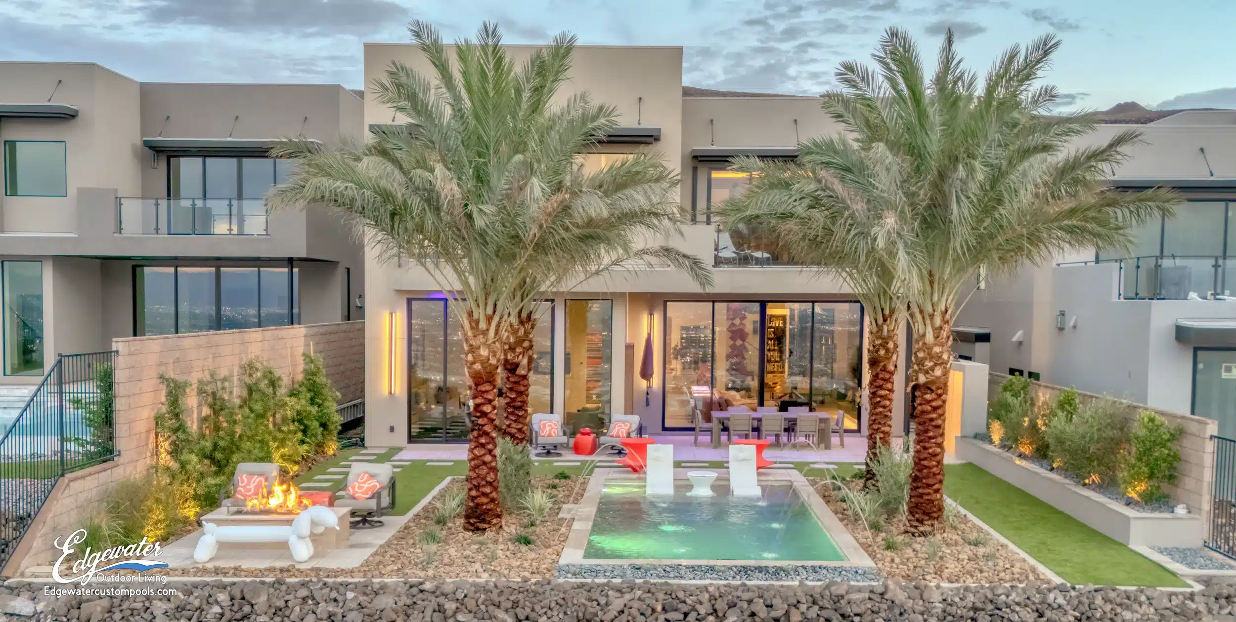 Custom residential pool designed within Southern Nevada's 600 square foot surface area limit